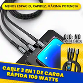 Cable 3 en 1 de Carga Rápida 100 Watts